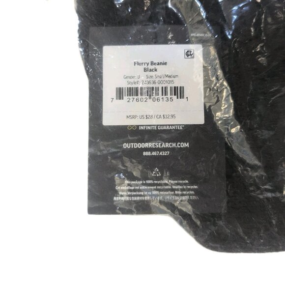 Outdoor Research Flurry Beanie Black - New - Picture 4 of 4